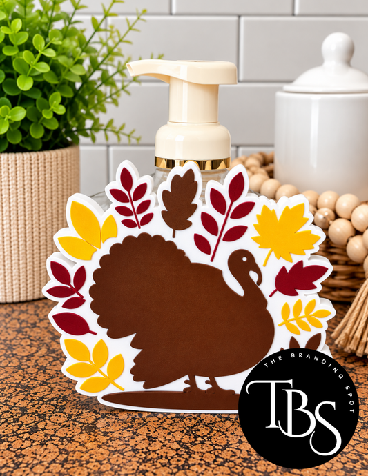 Fall Turkey Interchangeable Soap Holder (Multi Soap Bottle Options)