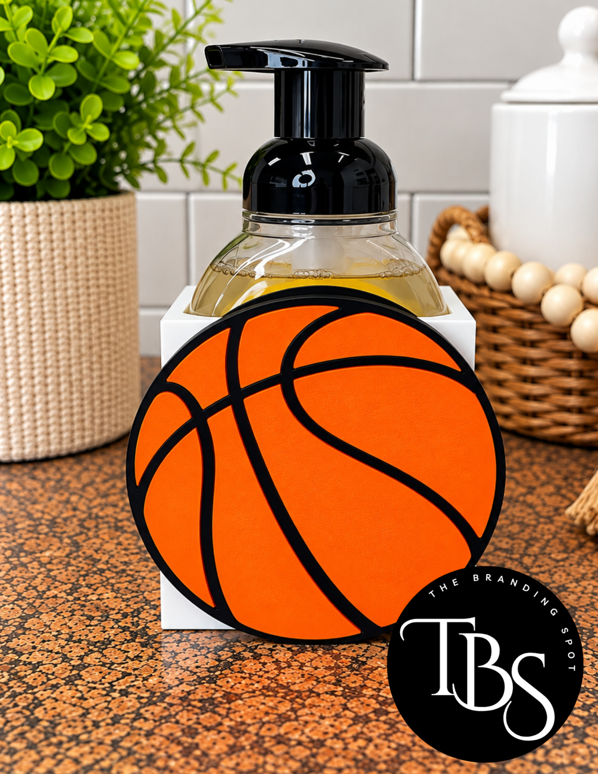 Basketball Interchangeable Soap Holder (Multi Soap Bottle Options)