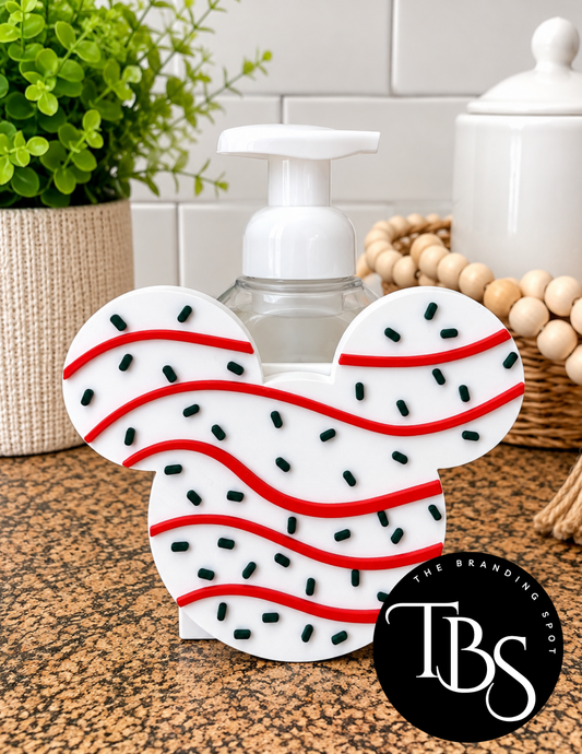 Christmas Tree Cake Mouse Head Interchangeable Soap Holder (Multi Soap Bottle Options)