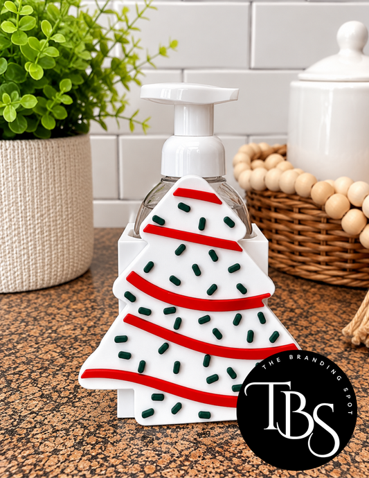 Christmas Tree Cake Interchangeable Soap Holder (Multi Soap Bottle Options)