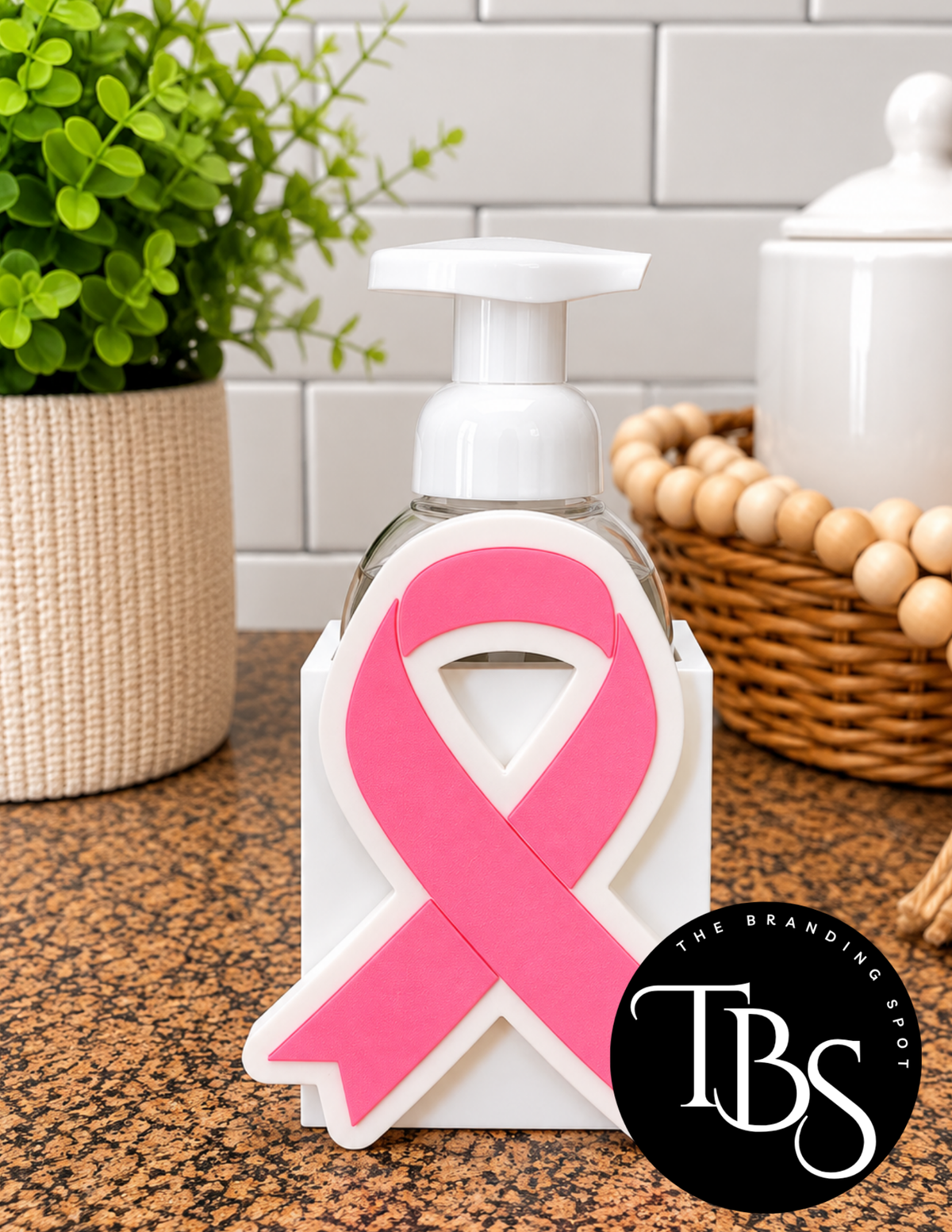 Awareness Ribbon (You Pick Color) Interchangeable Soap Holder (Multi Soap Bottle Options)