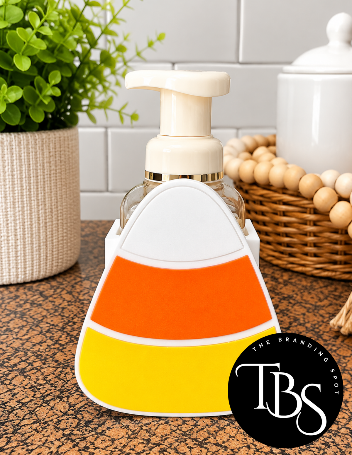 Candy Corn Interchangeable Soap Holder (Multi Soap Bottle Options)