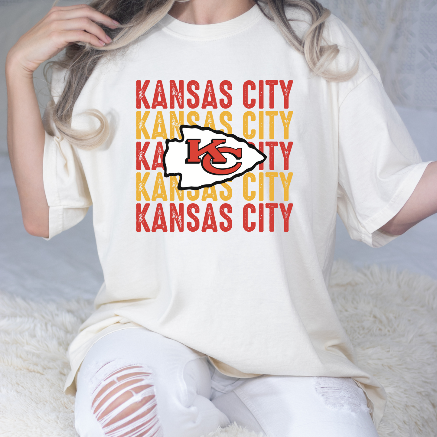 Kansas City Repeat Stacked Full Color DTF Transfer