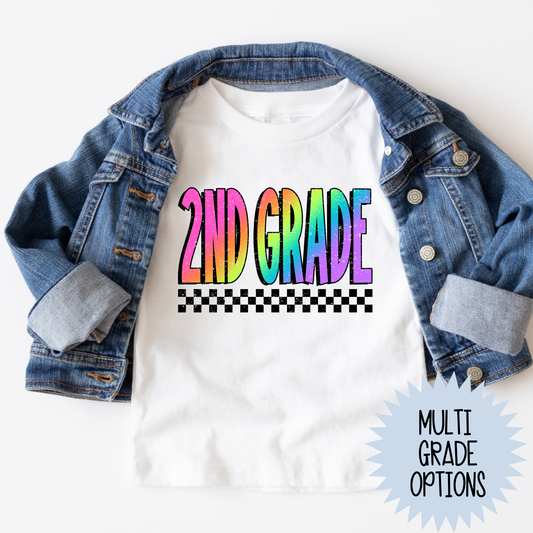 Grade Rainbow Checkered (MULTI GRADE OPTIONS) Full Color DTF Transfer