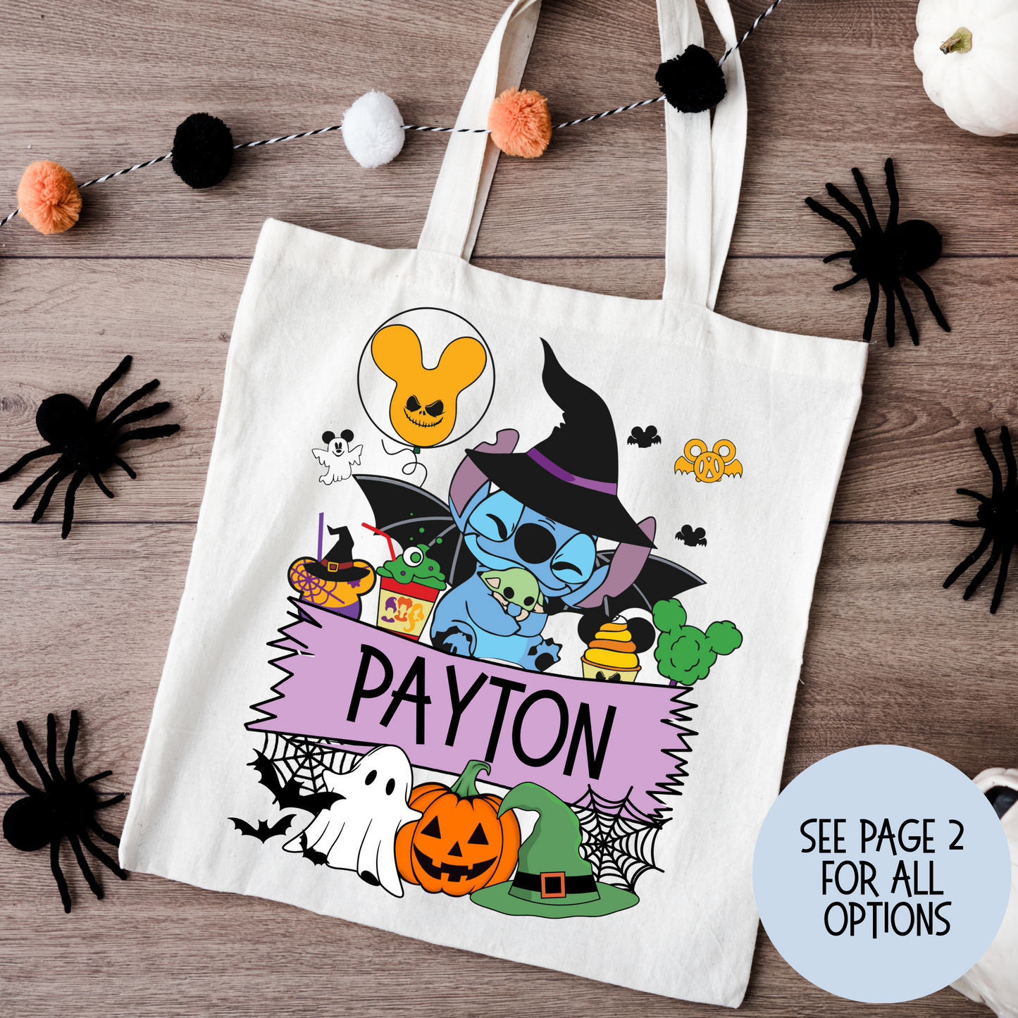 Personalized Character (MULTI OPTIONS) Trick or Treat Bags