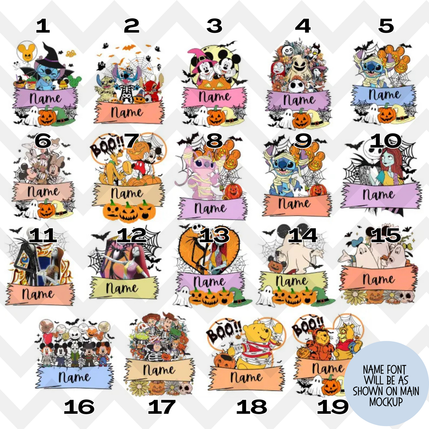 Personalized Character (MULTI OPTIONS) Trick or Treat Bags