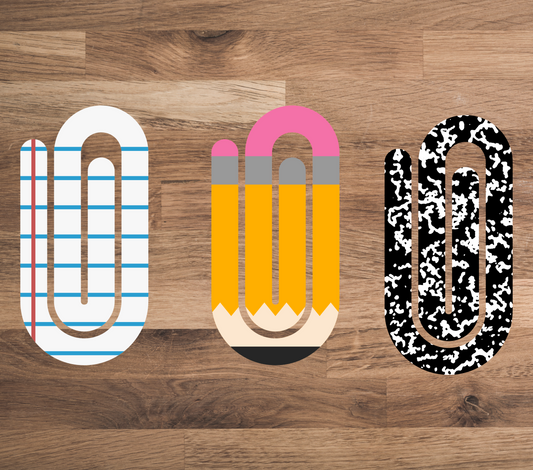 Acrylic 3" Paper Clips (Teacher Theme)