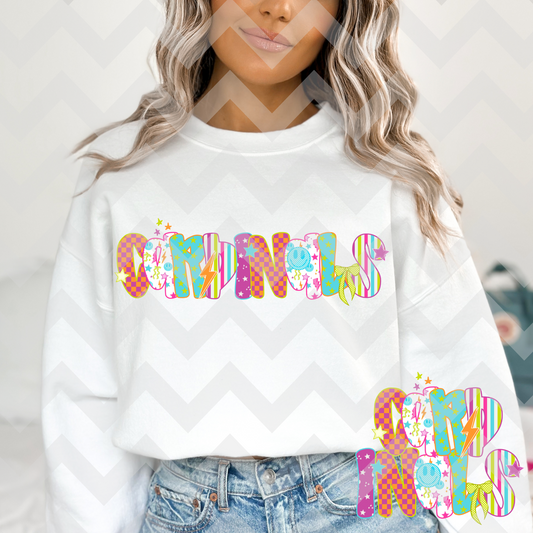 Cardinals (Bright Groovy Alpha) Full Color DTF Transfer
