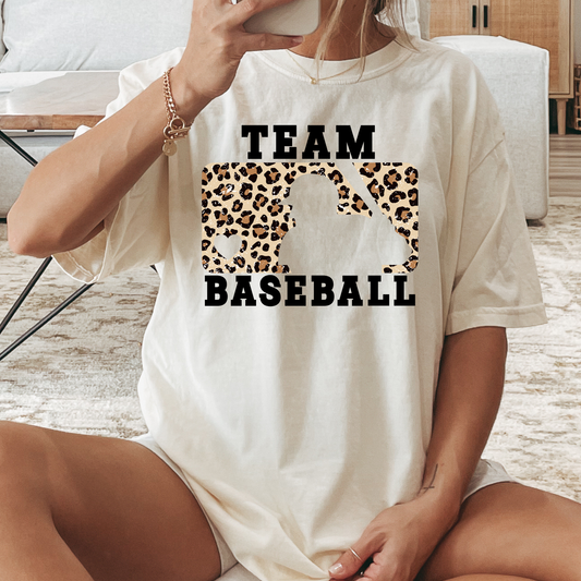 Leopard Custom Team Baseball (EDITABLE) Full Color DTF Transfer