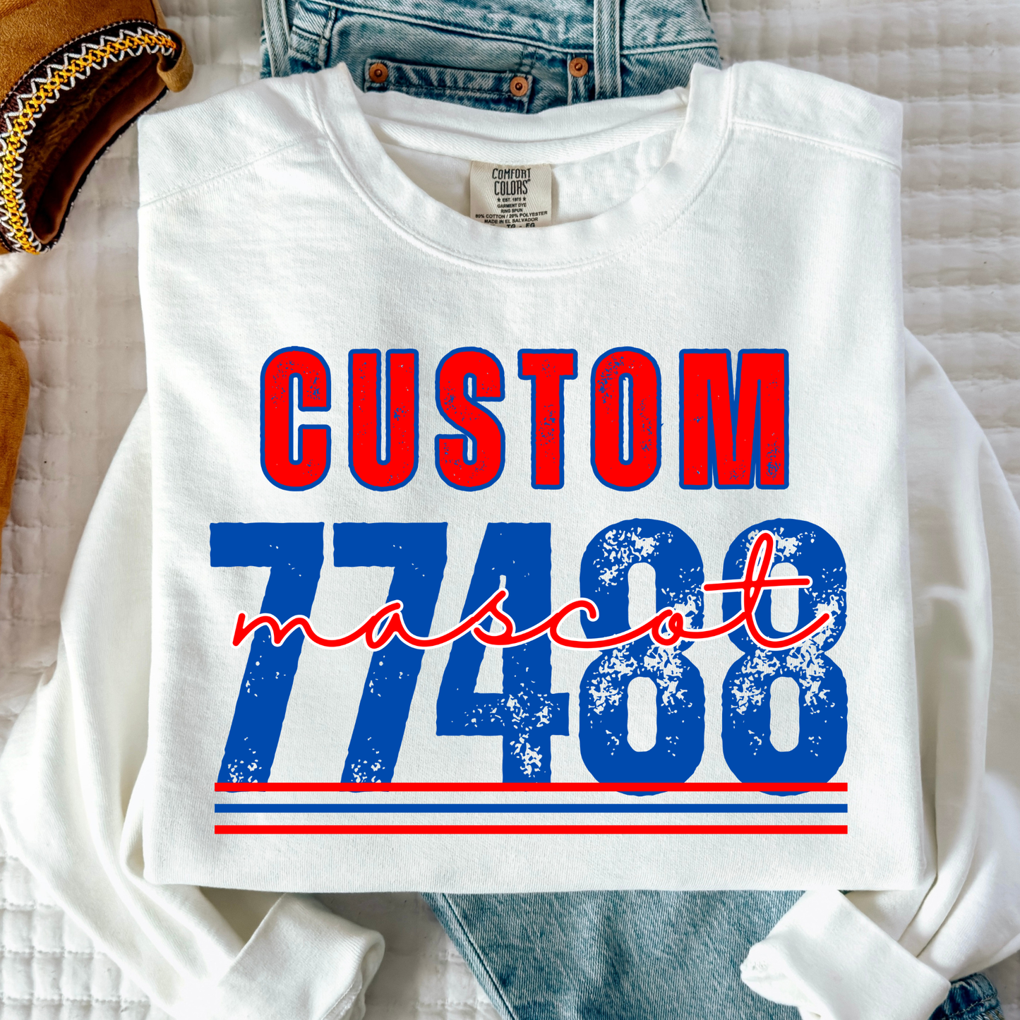 Custom (Zipcode) Mascot (EDITABLE) Full Color DTF Transfer