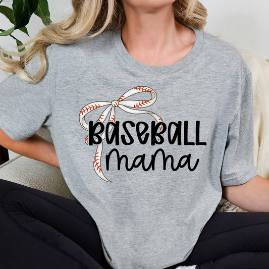 Baseball Mama Bow Full Color DTF Transfer