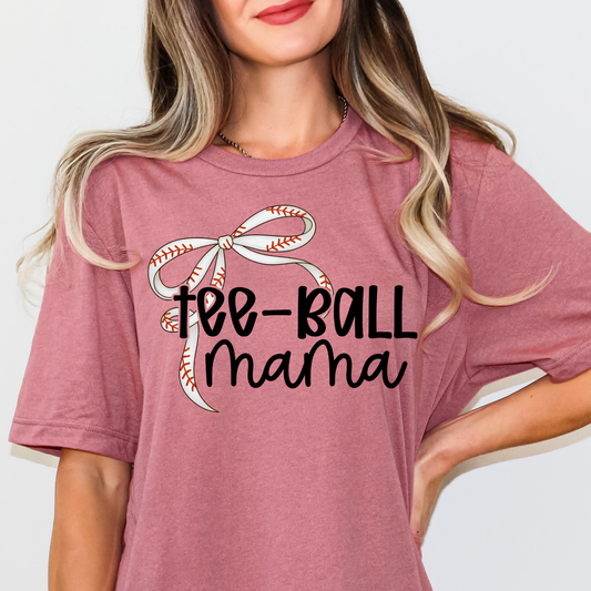 T-Ball Mama Bow Full Color DTF Transfer