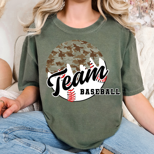 Camo Drip Baseball Team (EDITABLE) Full Color DTF Transfer