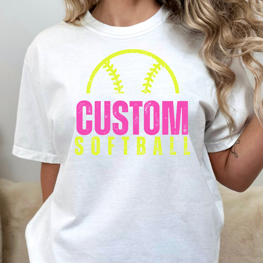 Custom Softball (EDITABLE) Full Color DTF Transfer