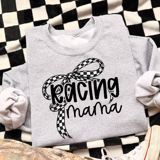 Racing Mama Bow Full Color DTF Transfer