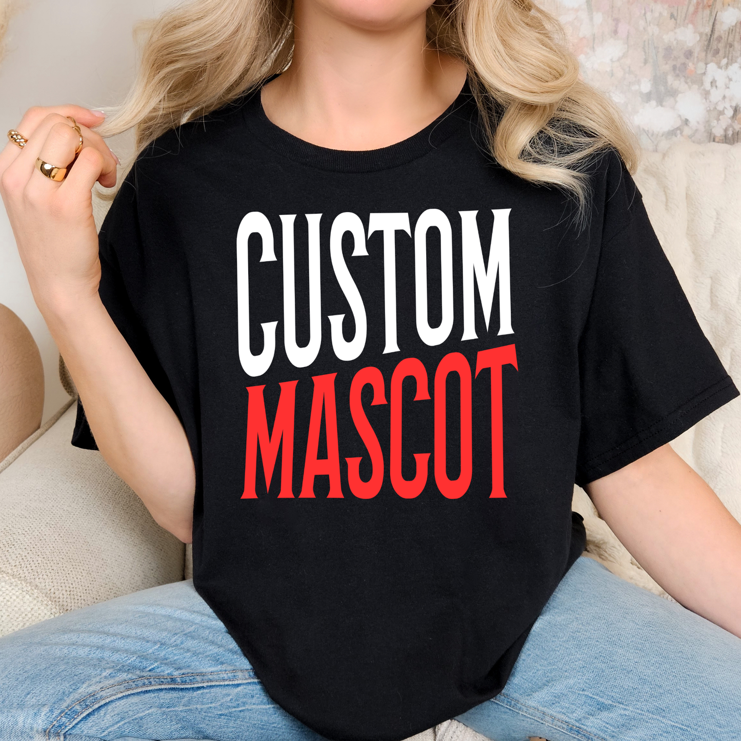 Custom Stacked Slant Mascot (EDITABLE) Full Color DTF Transfer