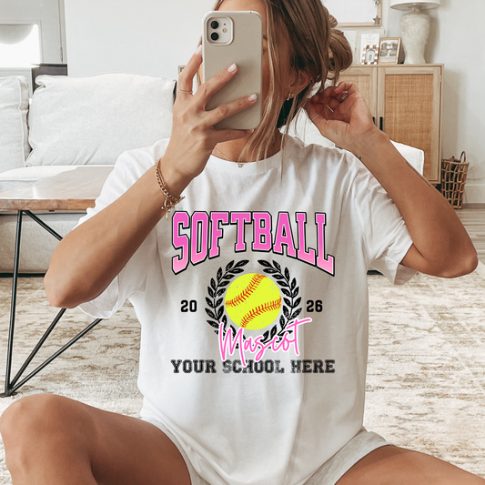Softball Wreath (EDITABLE) Full Color DTF Transfer