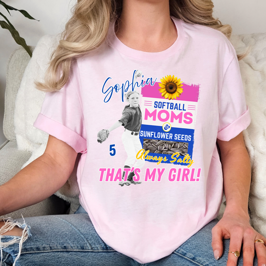 Personalized Softball Sunflower Seeds Personal Picture (READ DESCRIPTION) Full Color DTF Transfer