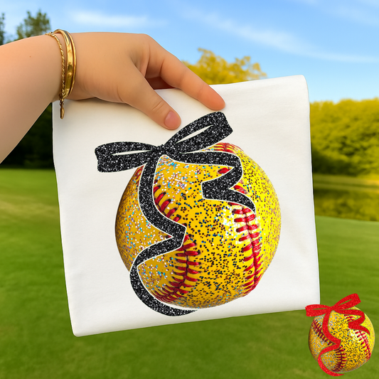 Faux Flitter Softball Full Color DTF Transfer