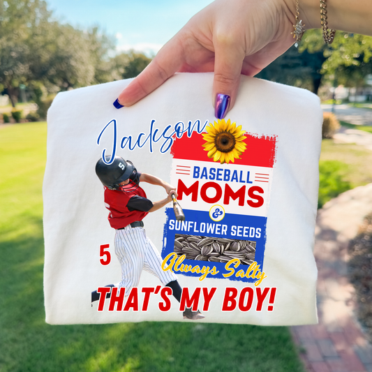 Personalized Baseball Sunflower Seeds Personal Picture (READ DESCRIPTION) Full Color DTF Transfer
