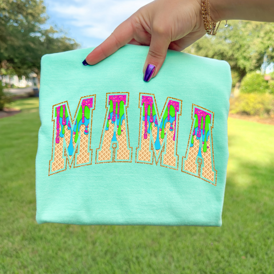 Drippy Cone Mama (Green/Pink/Blue) Full Color DTF Transfer