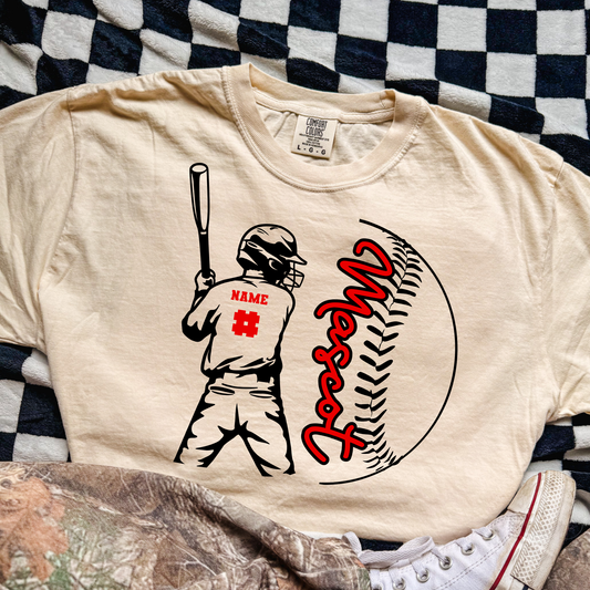 Split Baseball Player Name/Number (EDITABLE) Full Color DTF Transfer