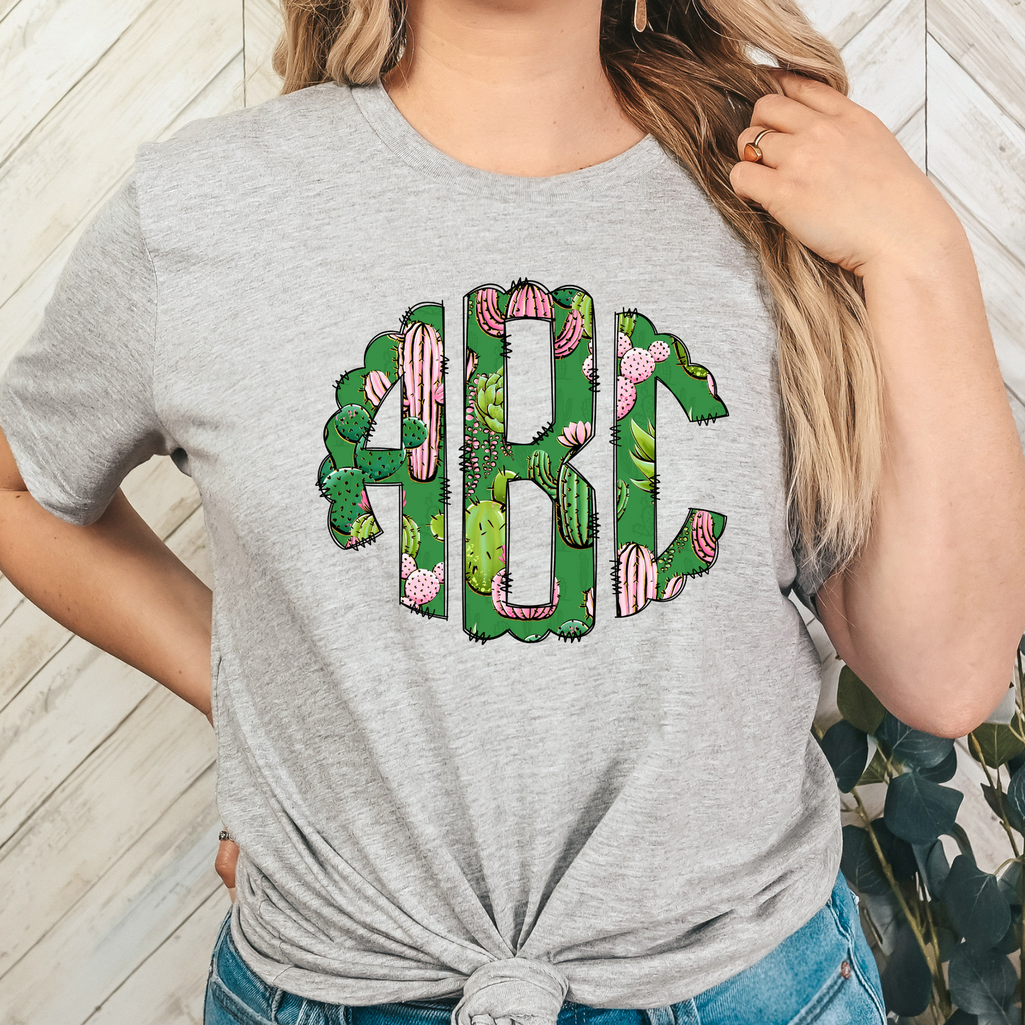 Cactus Personalized Monogram Full Color DTF Transfer