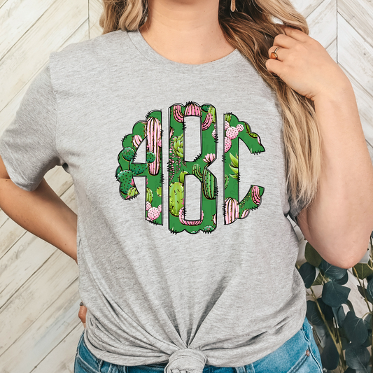 Cactus Personalized Monogram Full Color DTF Transfer