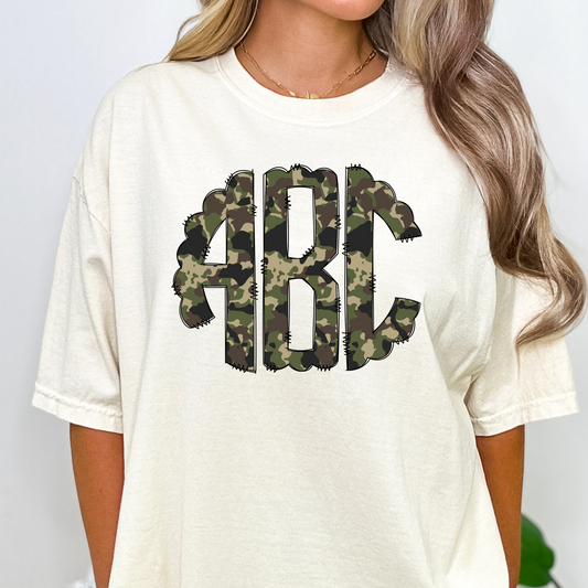 Camo Personalized Monogram Full Color DTF Transfer