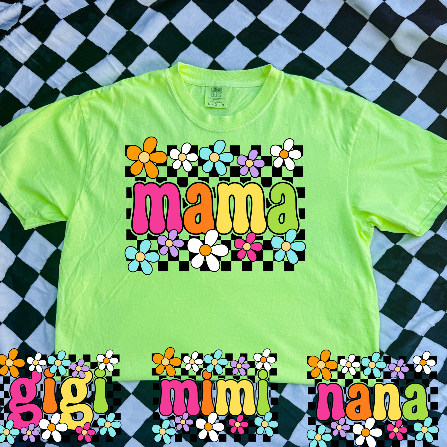 Floral Colorful Mama (Multi Name Options) Full Color DTF Transfer