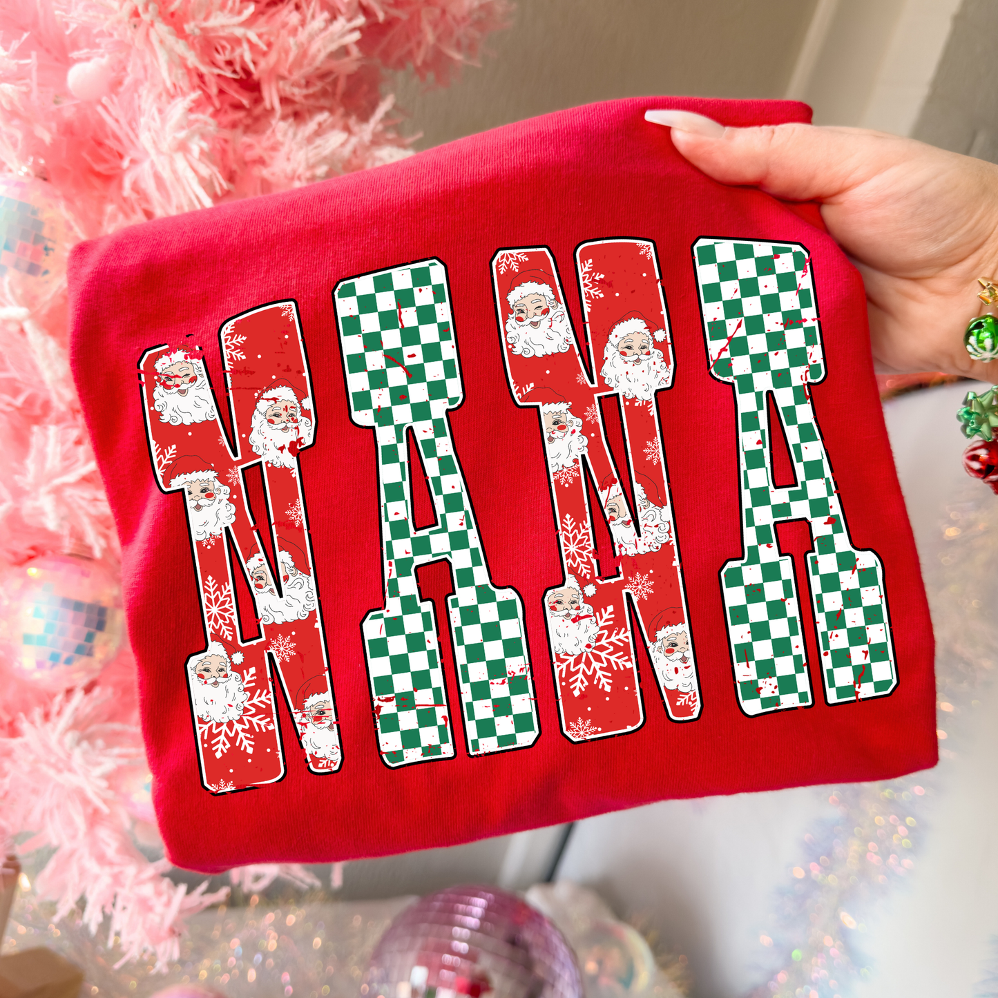 Nana (Santa/Checkered) Full Color DTF Transfer