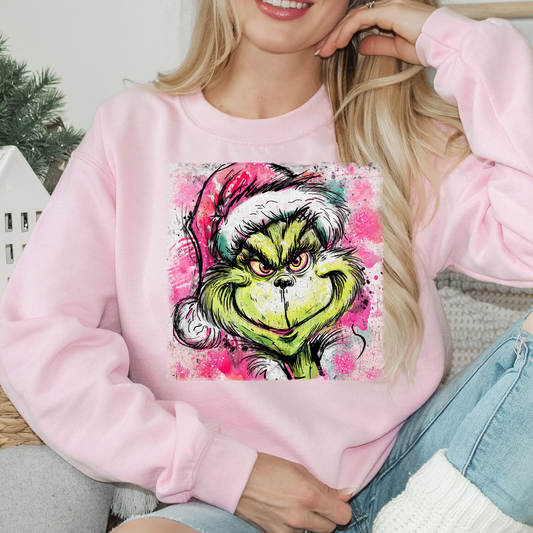 Grinch Head (Sketch) Full Color DTF Transfer