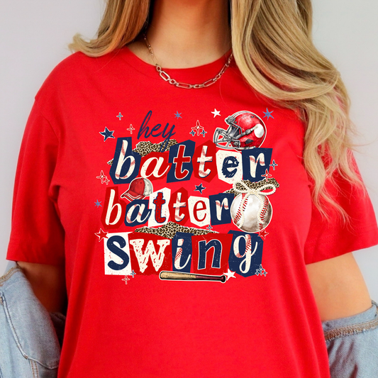 Hey Batter Batter Swing Baseball Full Color DTF Transfer