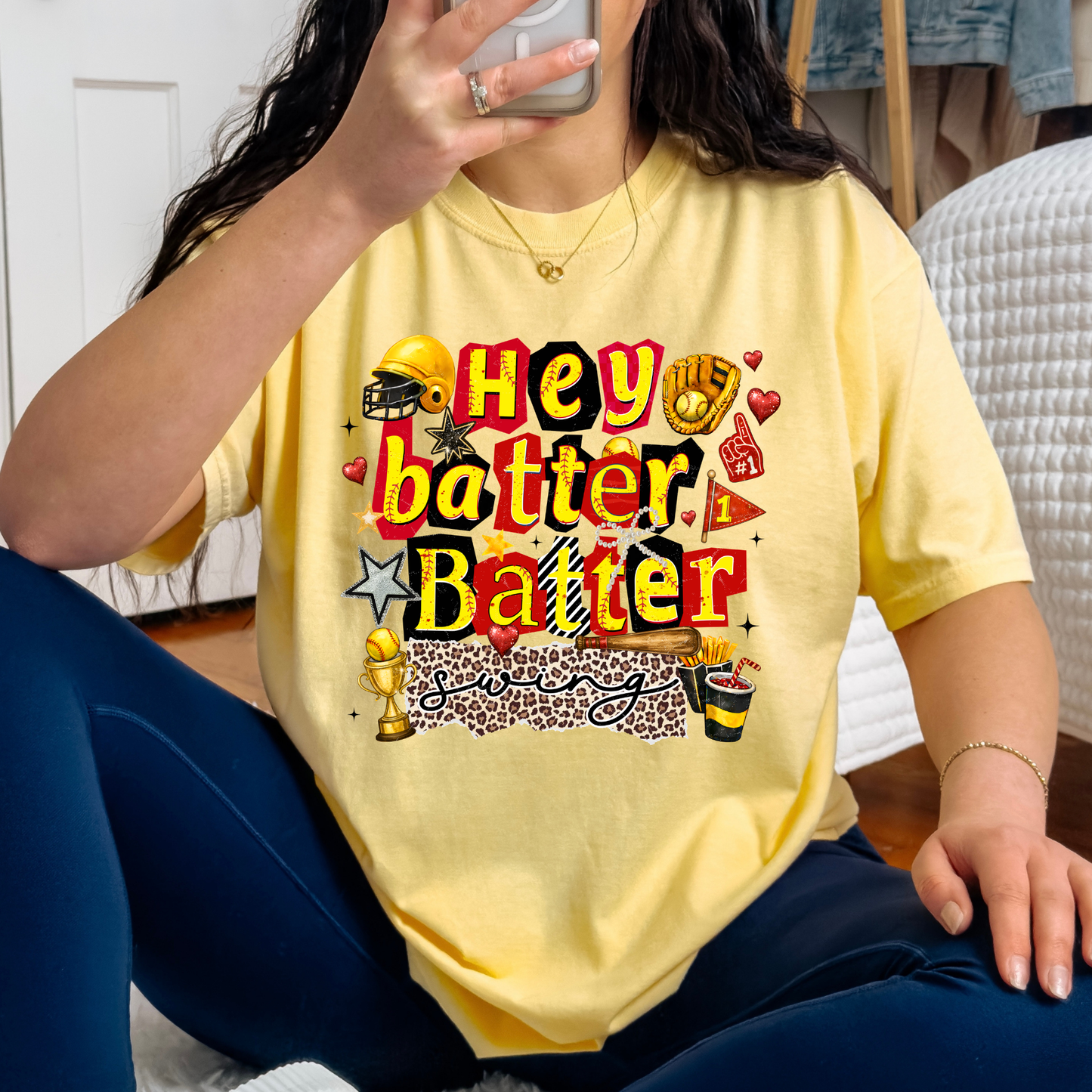 Hey Batter Batter Softball Full Color DTF Transfer