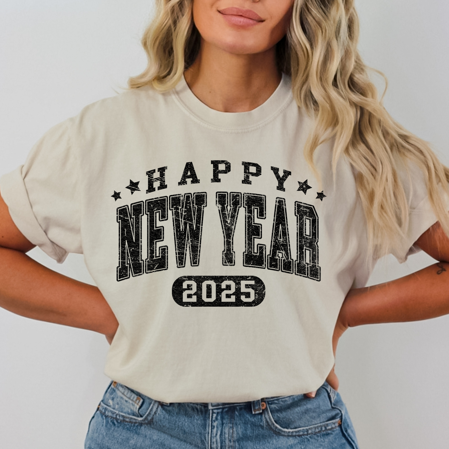 Happy New Year 2025 Full Color DTF Transfer