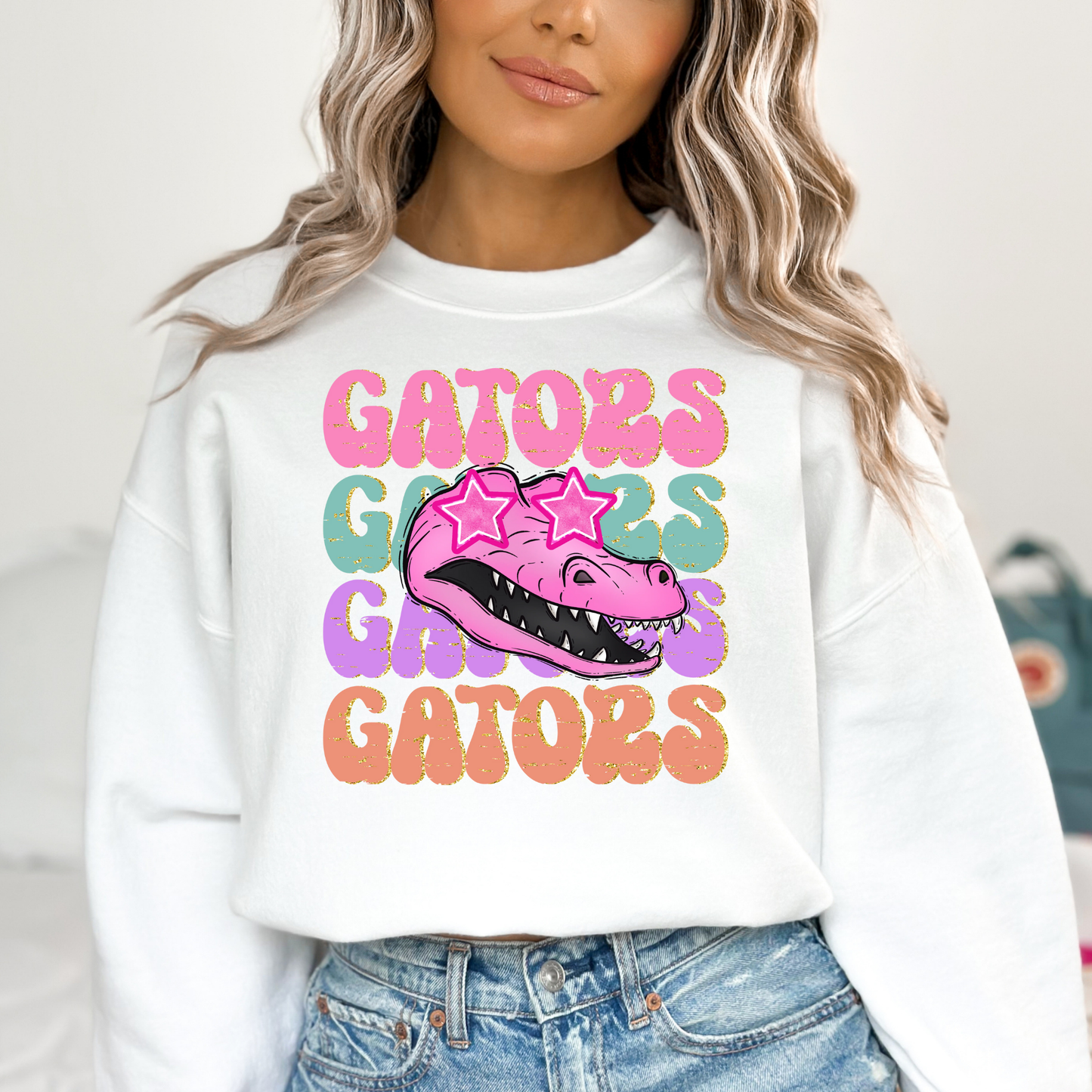 Gators Repeat (Multi Color Pastel) Full Color DTF Transfer