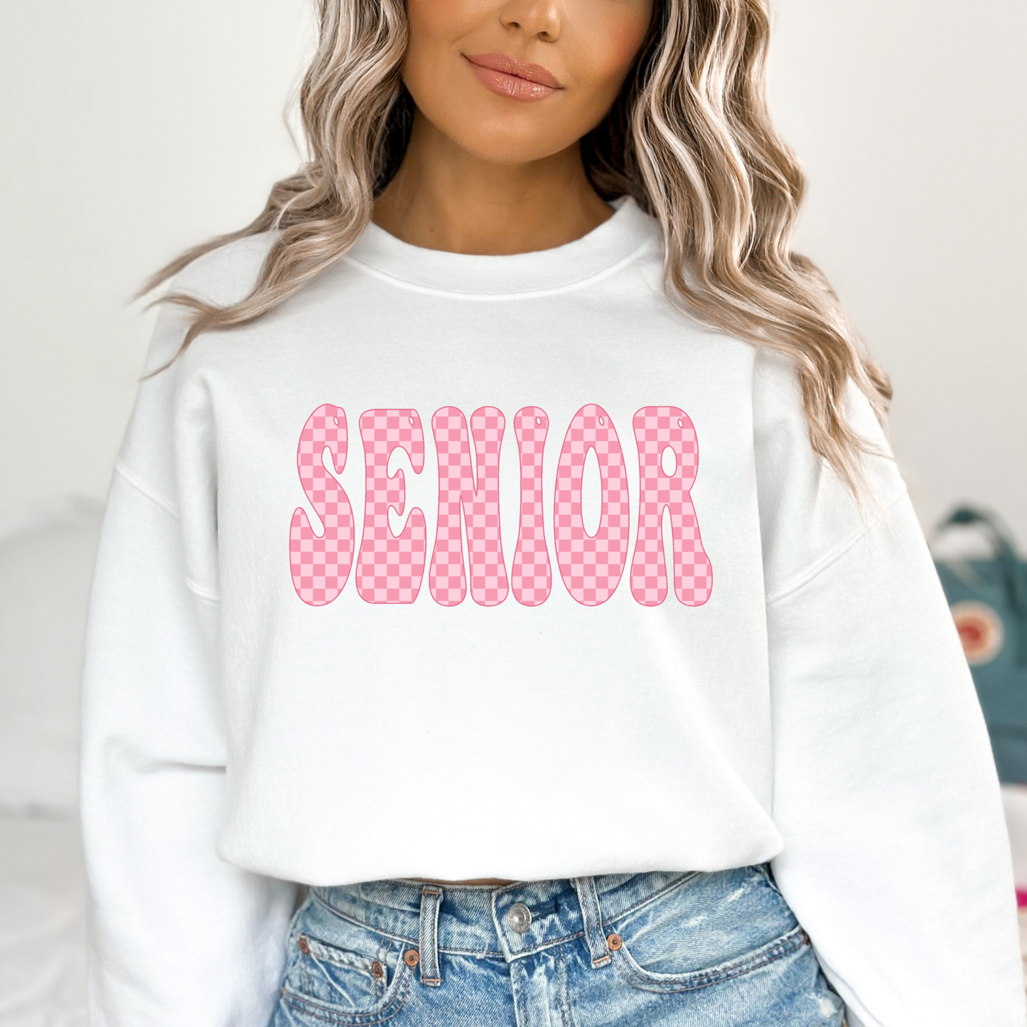 Pink Checkered Senior Full Color DTF Transfer