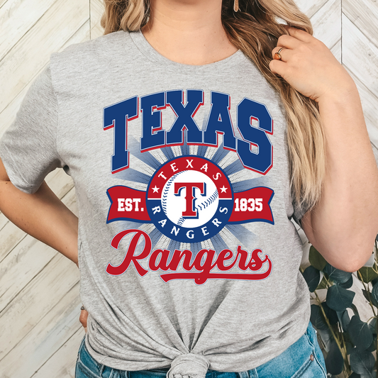 Texas Rangers Est 1835 Full Color DTF Transfer