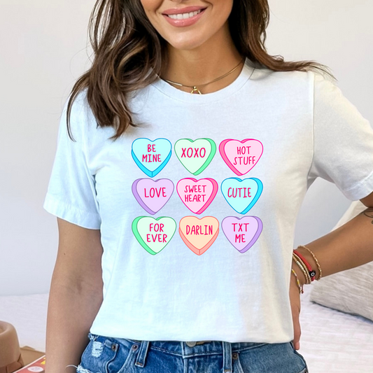 Conversation Candy Hearts Full Color DTF Transfer