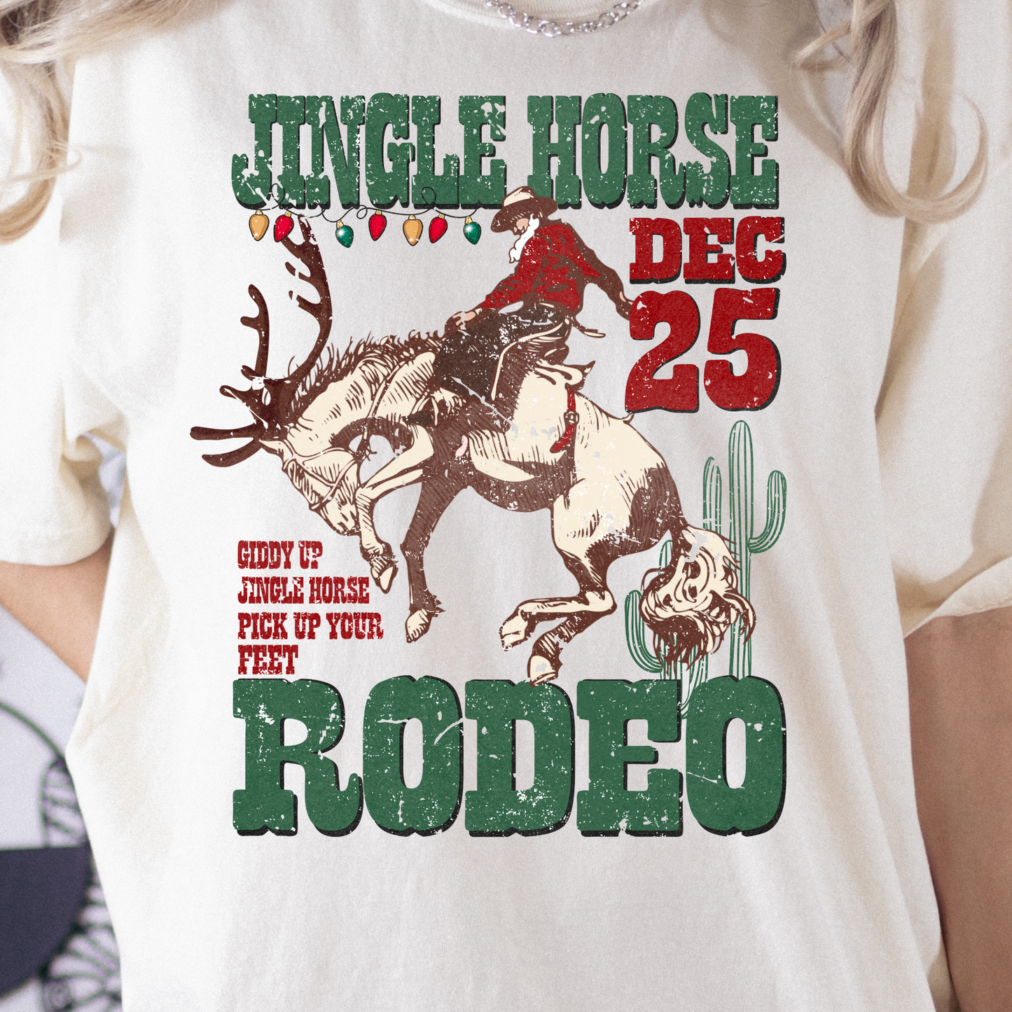 Jingle Horse Rodeo Full Color DTF Transfer