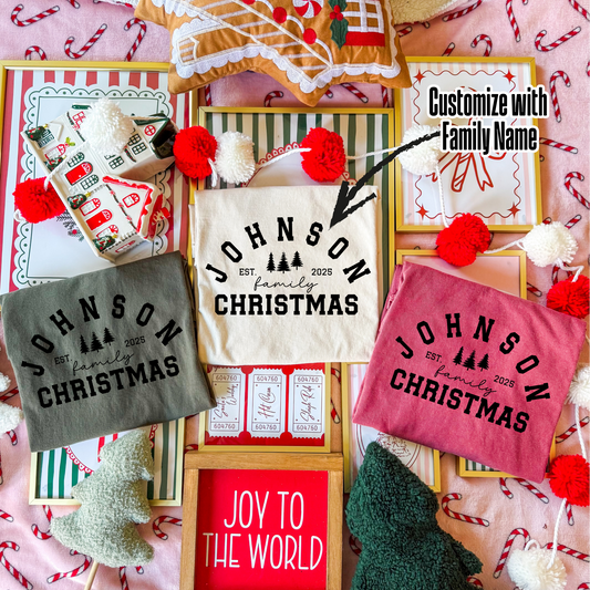 Personalized Family Christmas Est. 2025 Full Color DTF Transfer