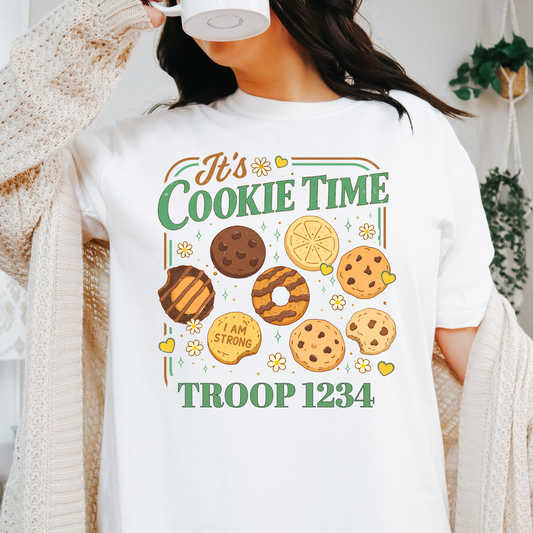It's Cookie Time (Custom Troop Number) Full Color DTF Transfer