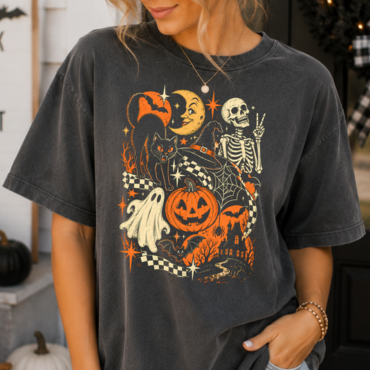 Halloween Collage (Halftone) Full Color DTF Transfer