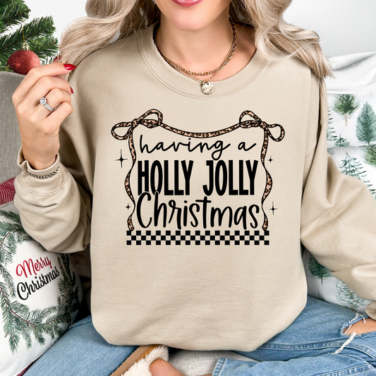 Having a Holly Jolly Christmas Full Color DTF Transfer