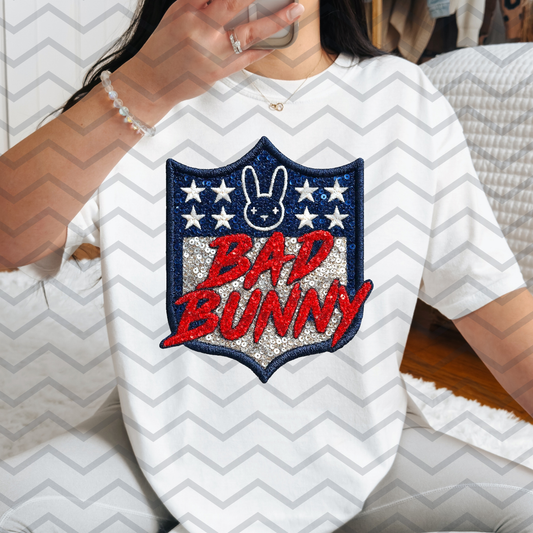 Bad Bunny LIX (Faux Sequin) Bunny Bowl Full Color DTF Transfer