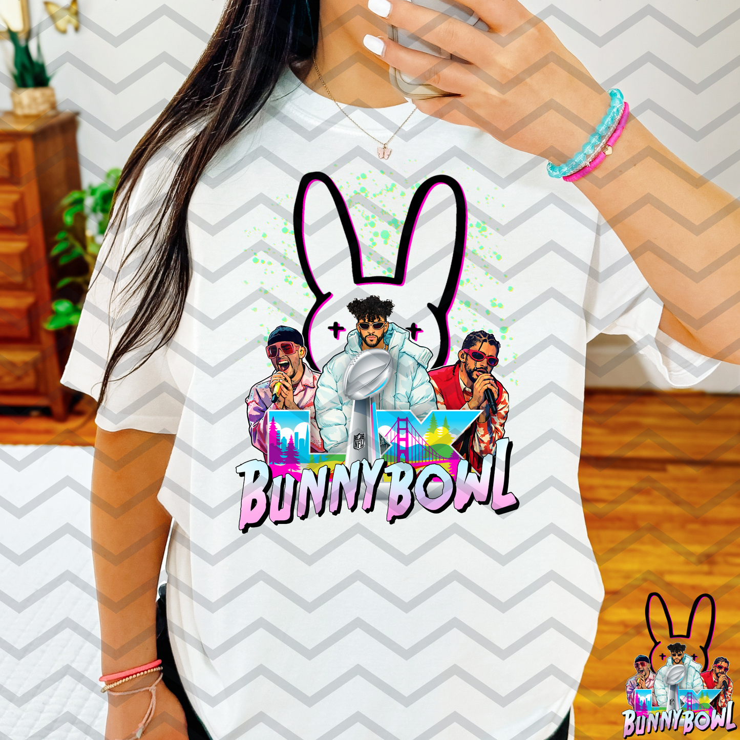 Bunny Bowl Paint Platter (LIX) Full Color DTF Transfer