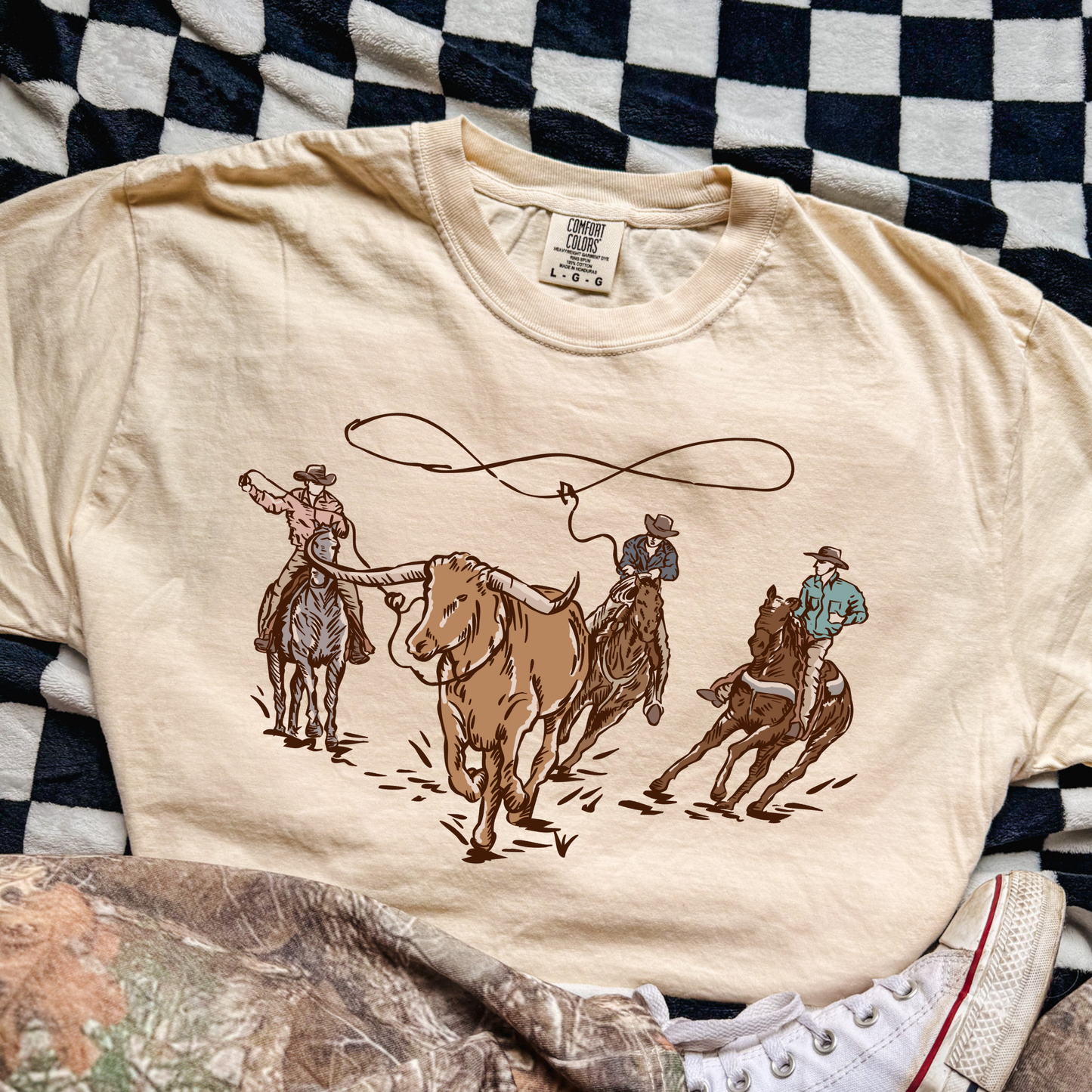 Roping Cattle Full Color DTF Transfer