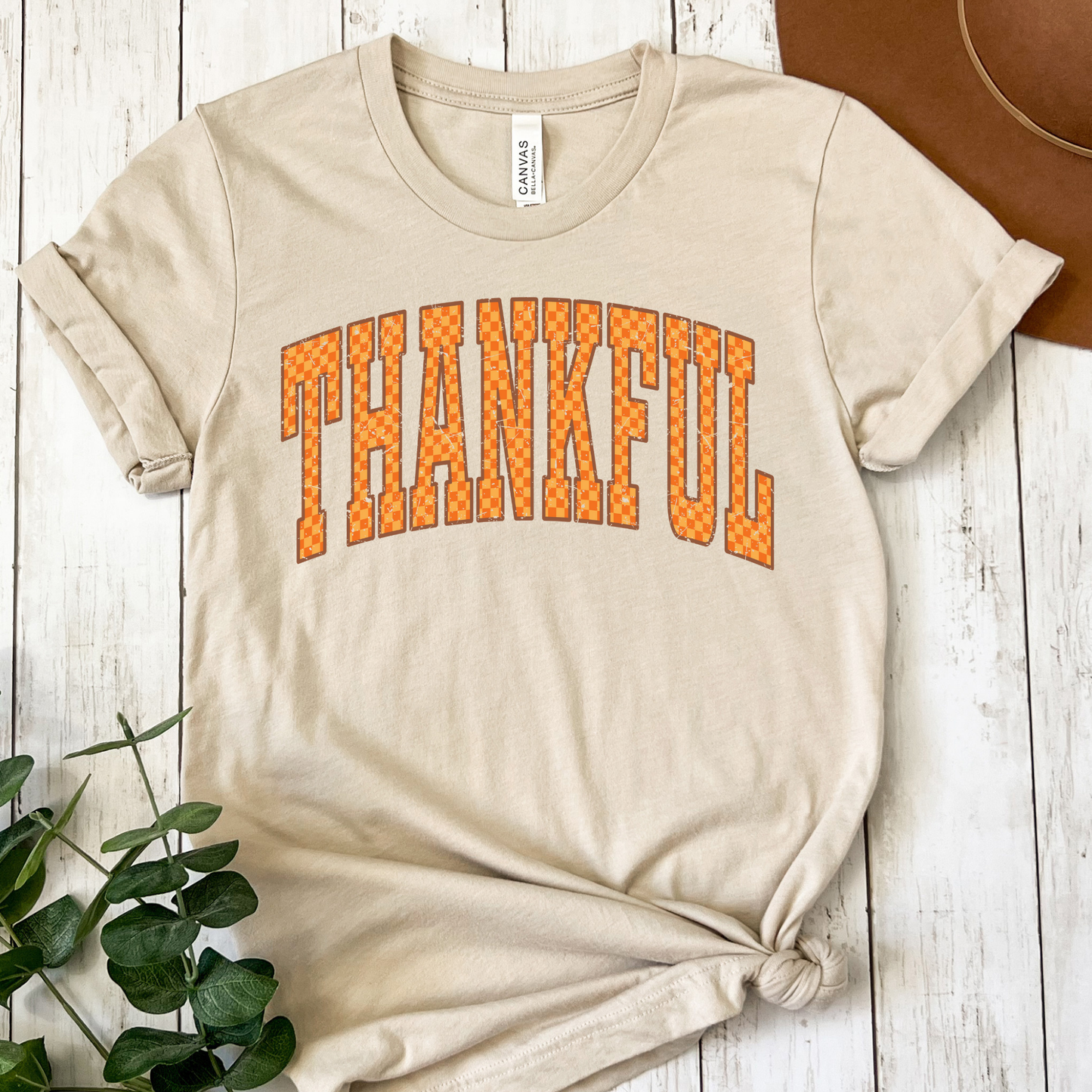 Checkered Thankful Full Color DTF Transfer