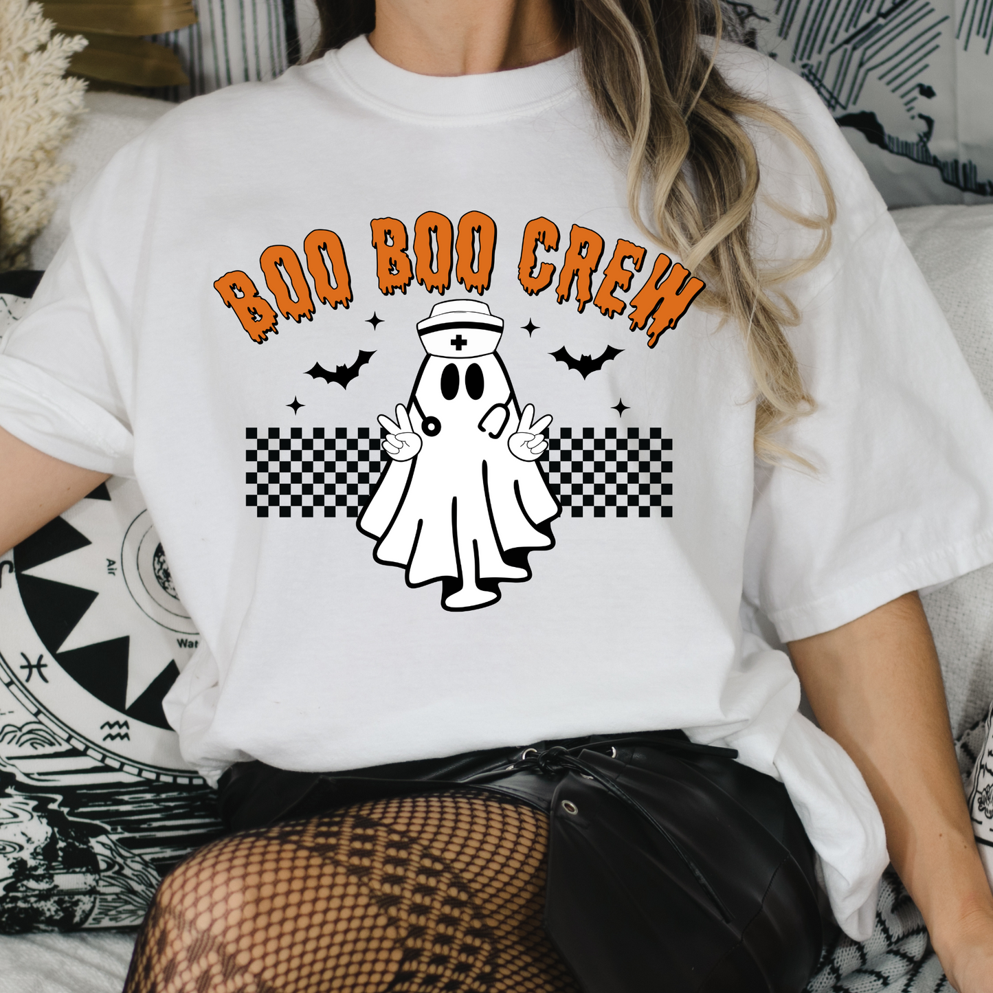 Boo Boo Crew (Ghosts/Checkered) Full Color DTF Transfer