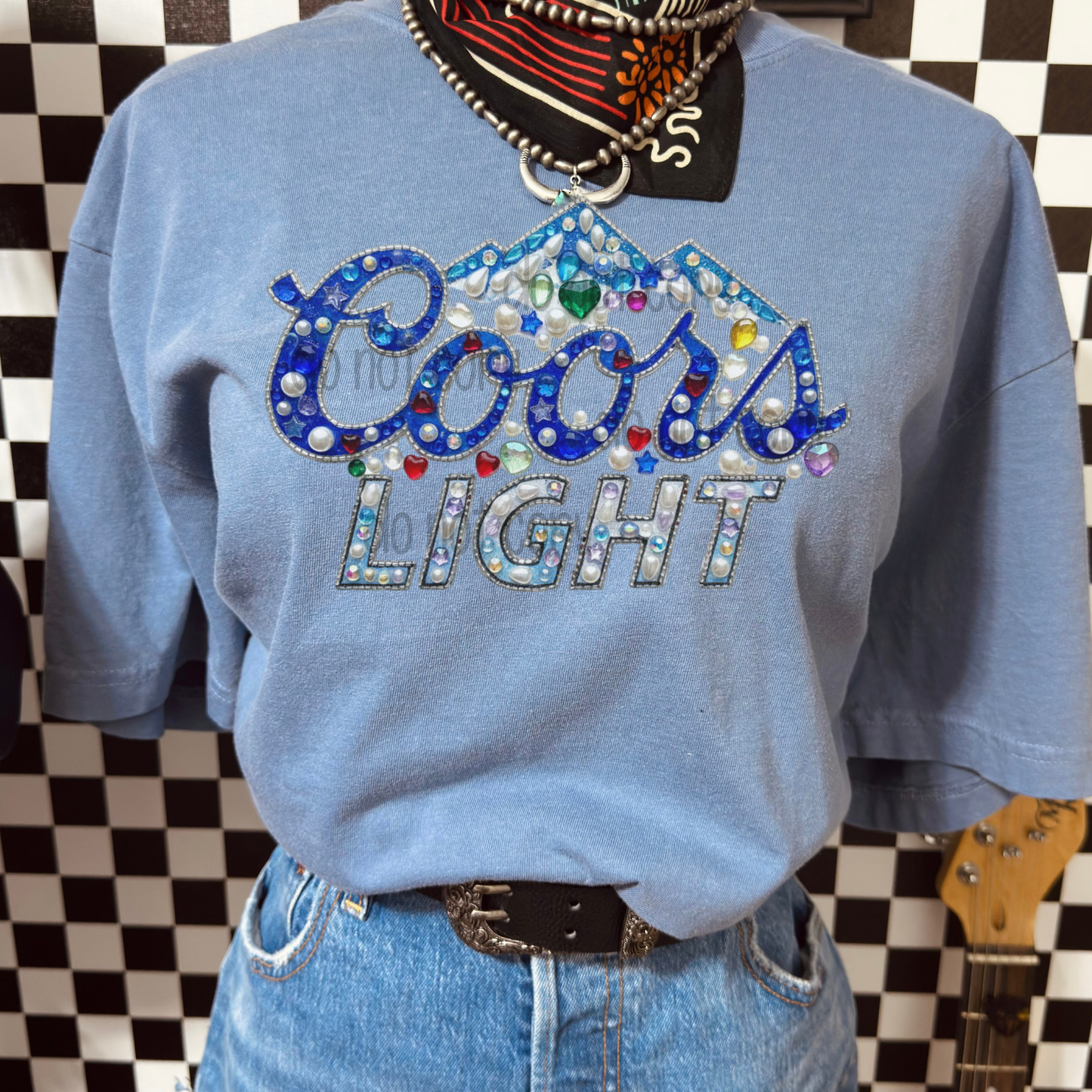 Coors Light Rhinestone Bling Sublimation Transfer